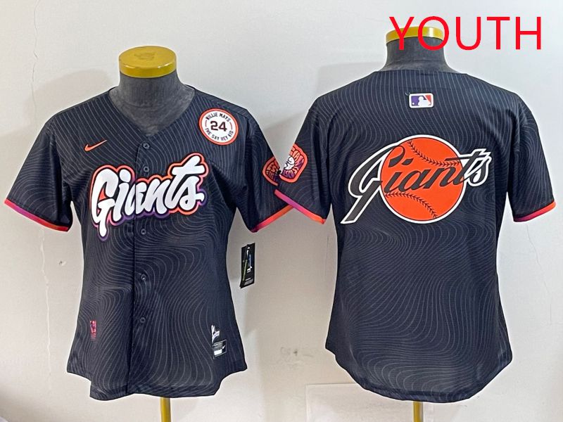 Youth San Francisco Giants Blank Black Second generation Joint Name 2025 Nike MLB Jersey style 11